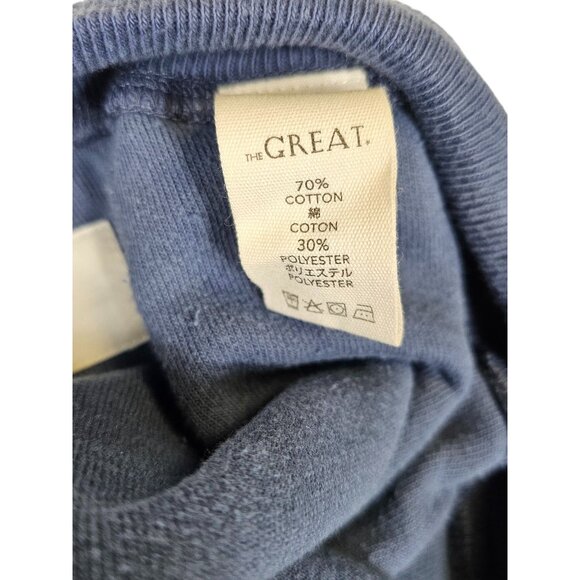 The Great Sherpa Floral Embroidered Cropped Sweatpants Size 0 Blue - Picture 8 of 10